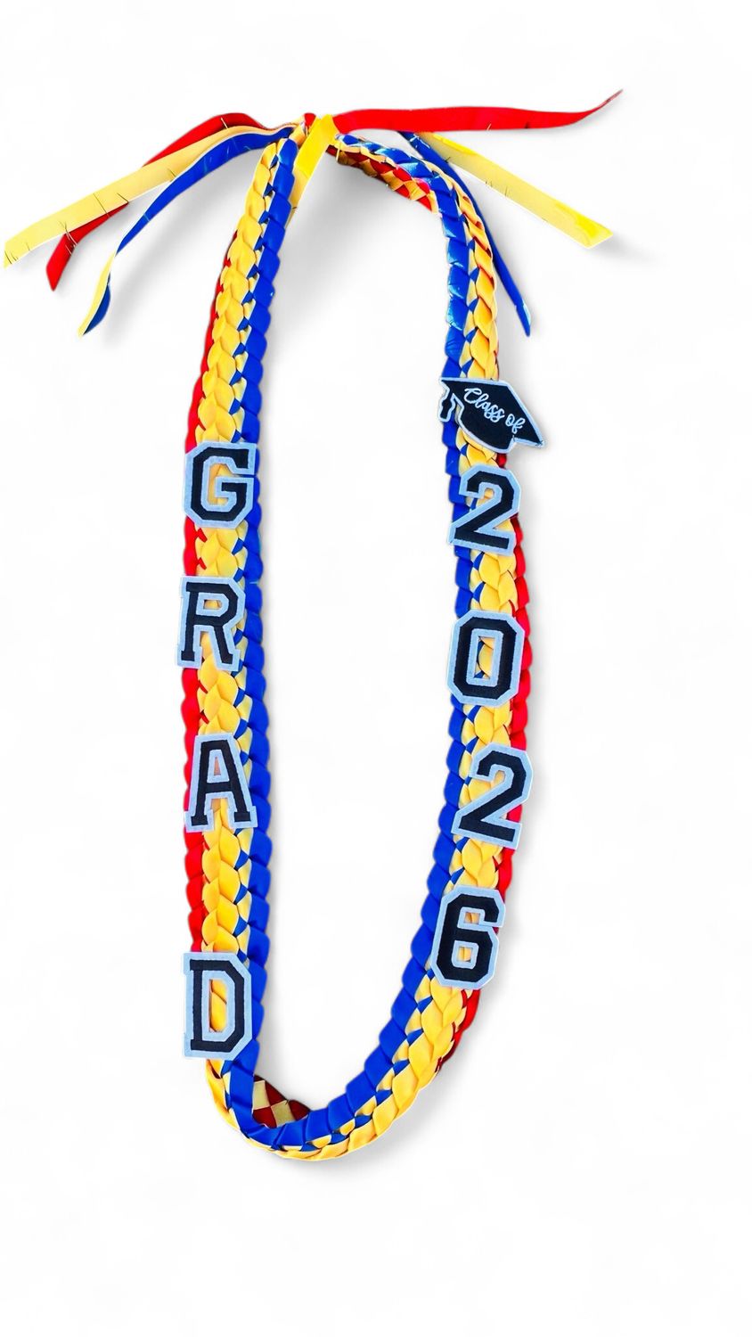 Class Of 2026 Red, Blue, and Gold Lei