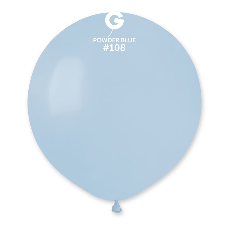Gemar Standard Powder Blue Latex Balloons #108 19in - 25 pieces