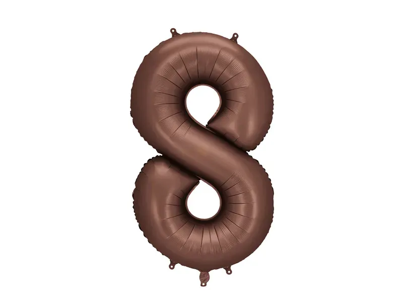 Foil Balloon Number 8 Mocha 86cm