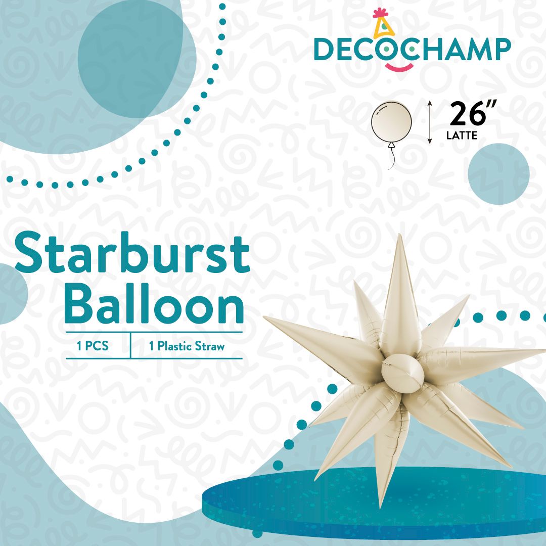 Decochamp Starburst Balloon Latte 26in