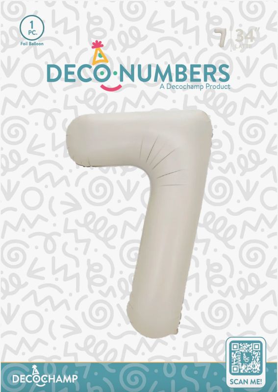 Decochamp Latte Number 7 Foil Balloon 34in