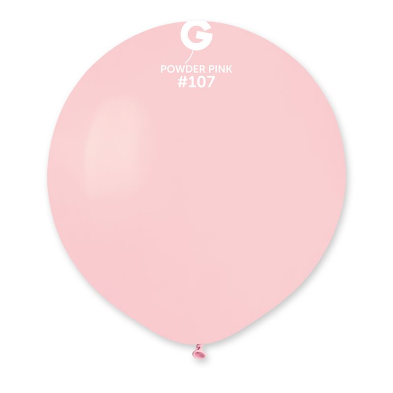 Gemar Standard Powder Pink Latex Balloons #107 19in - 25 pieces