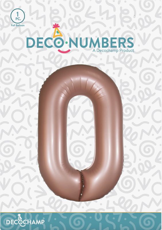 Decochamp Dusty Rose Number 0 Foil Balloon 34in