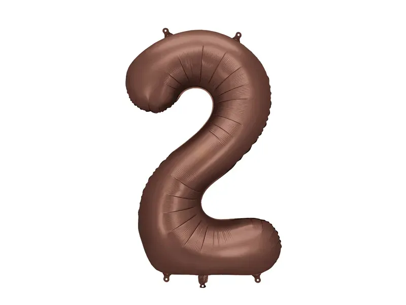 Foil Balloon Number 2 Mocha 86cm