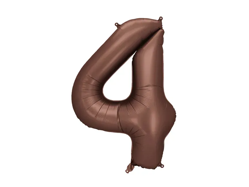 Foil Balloon Number 4 Mocha 86cm