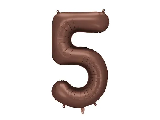 Foil Balloon Number 5 Mocha 86cm