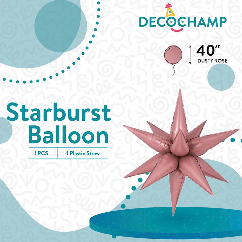 Decochamp Starburst Balloon Dusty Rose 40in