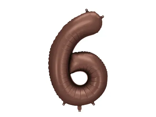 Foil Balloon Number 6 Mocha 86cm