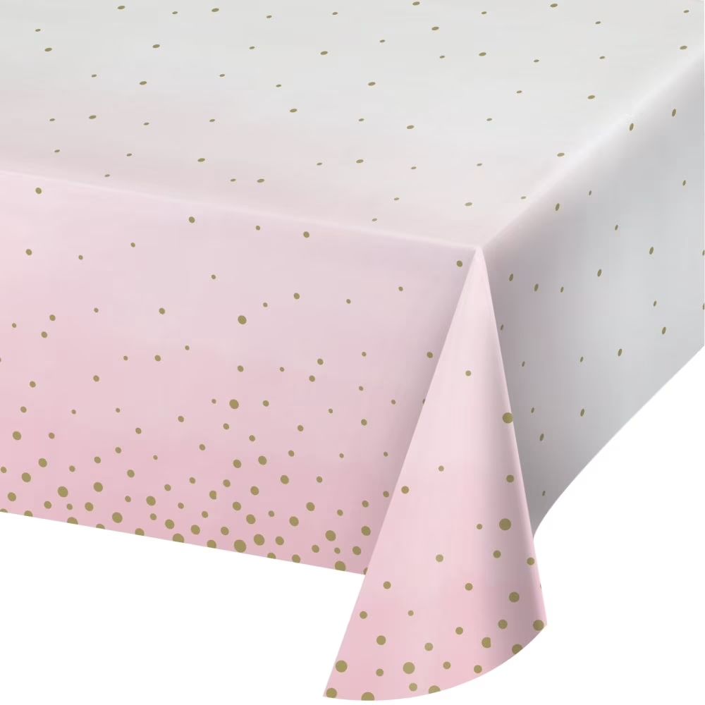 Celebration Paper Tablecloths, Pink & Gold
