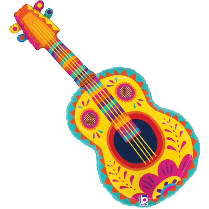 35in Betallic Festive Guitar Balloon