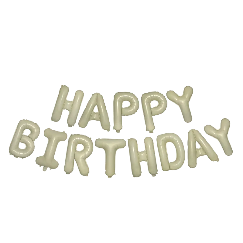 16"  Latte Balloon Banner - Happy Birthday