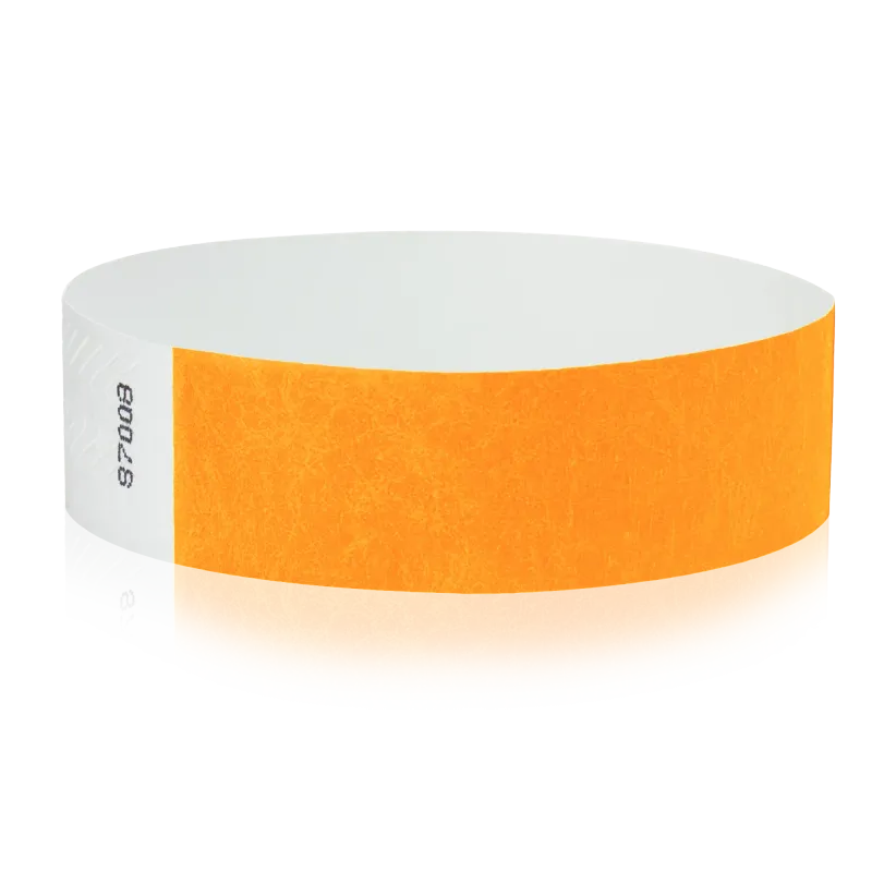 Tyvek 3/4""X10"" Neon Sunfire Wristbands solid Pack Of 100