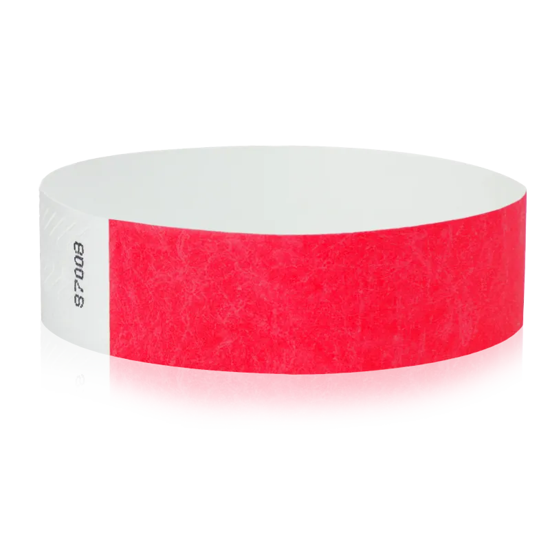 Tyvek 3/4""X10"" Solid Red Wristbands Pack of 100