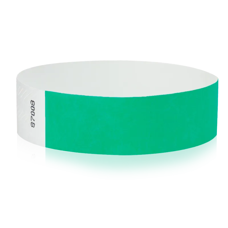 Tyvek 3/4""X10"" Solid Green Wristbands Pack of 100