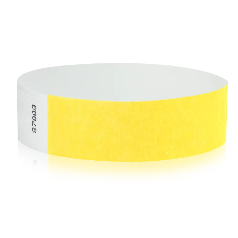 Tyvek 3/4""X10"" Solid Yellow Wristbands Pack of 500