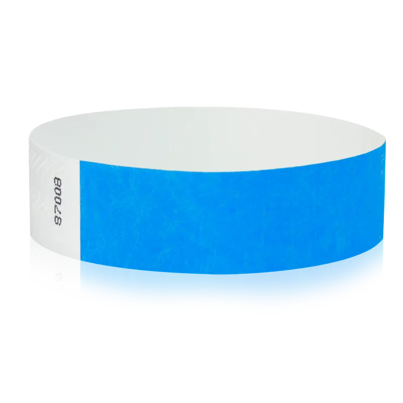 Tyvek 3/4""X10"" Solid Blue Wristbands Pack of 500