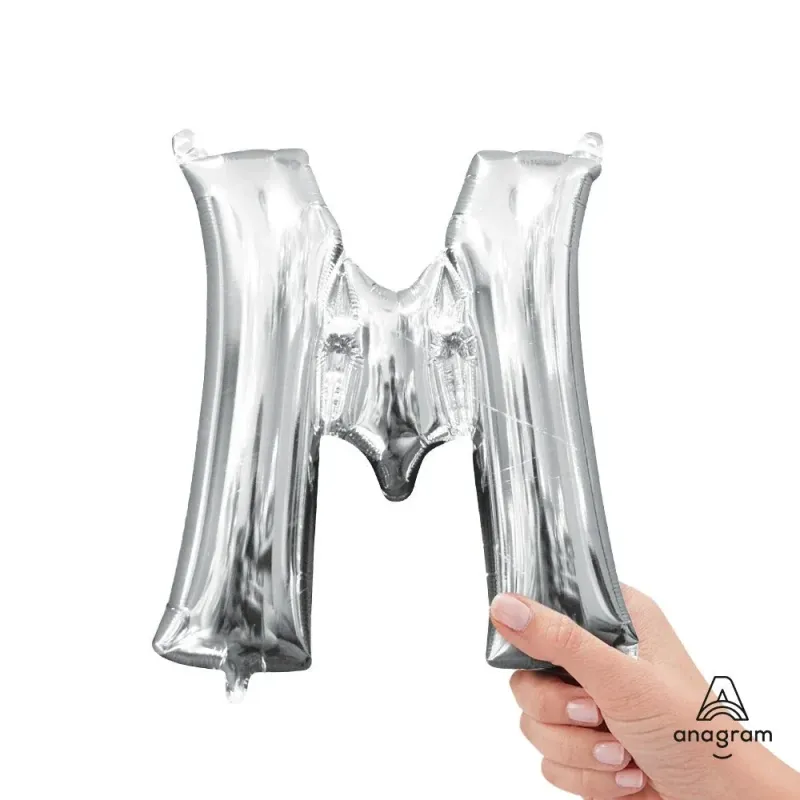 16 inch LETTER M - ANAGRAM - SILVER (AIR-FILL ONLY)