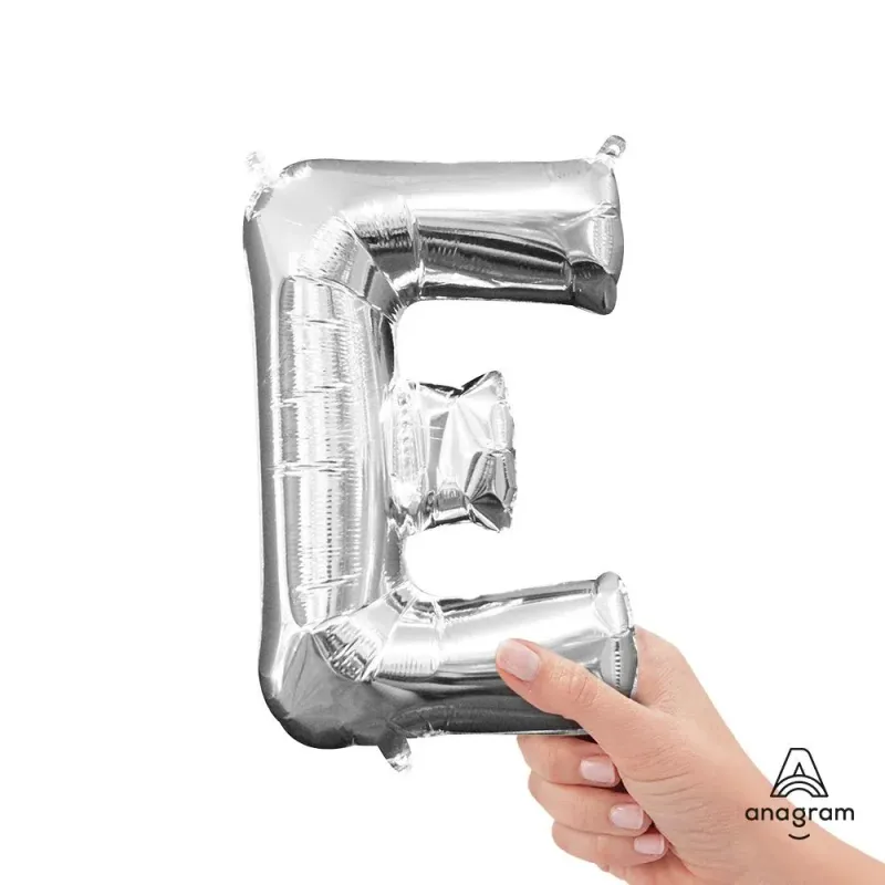 16 inch LETTER E - ANAGRAM - SILVER (AIR-FILL ONLY)