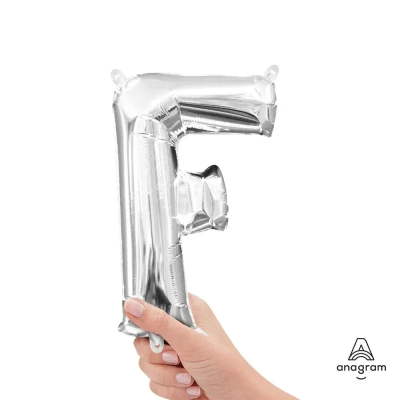 16 inch LETTER F - ANAGRAM - SILVER (AIR-FILL ONLY)