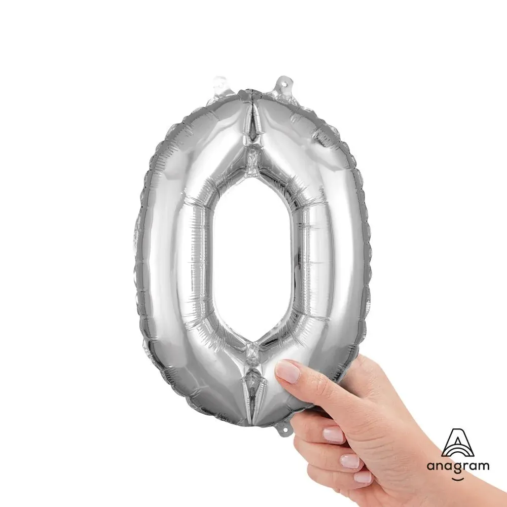 16 inch NUMBER 0 - ANAGRAM - SILVER (AIR-FILL ONLY)