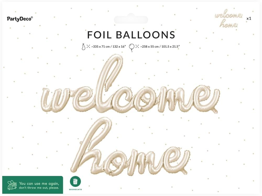 FOIL BALLOON WELCOME HOME CAPPUCCINO (335X71CM)