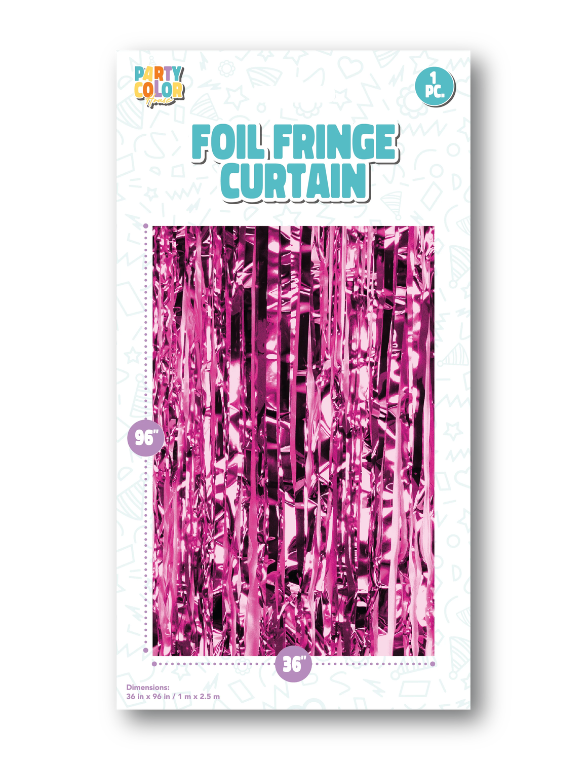 FOIL FRINGE DOOR CURTAIN FUCHSIA GLOSS