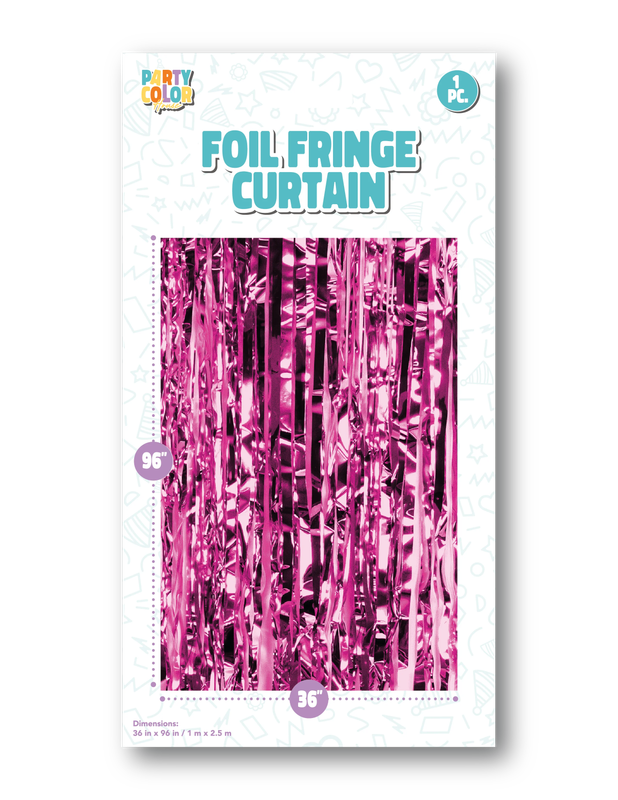 FOIL FRINGE DOOR CURTAIN FUCHSIA GLOSS