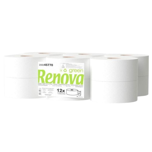 PAPEL HIGIÉNICO JUMBO 90 MT PAPEL HIGIÉNICO JUMBO 90 MT "RENOVA" 12RL