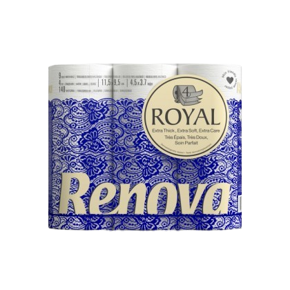 PAPEL HIGIÉNICO PAPEL HIGIÉNICO "RENOVA" ROYAL 4 FOLHAS