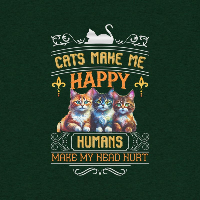 Funny Cat T-Shirt: Cats Make Me Happy
