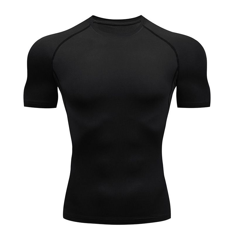 Quick-drying T-shirt Men&#39;s Fitness Clothes Sports Short-sleeved Tight Elastic Training Running Breathable Sweat-wicking Fitness Training Clothes