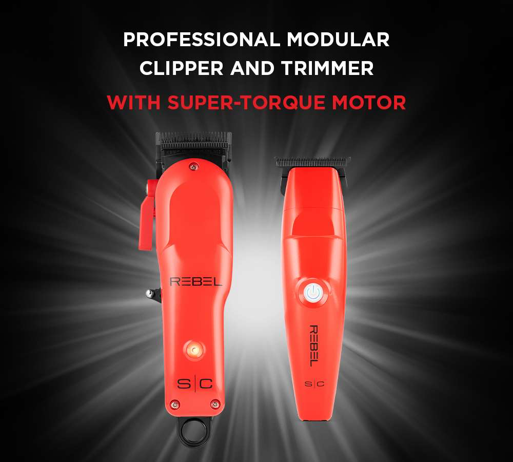 Stylecraft Rebel Combo Set - Professional Cordless Hair Clipper/Hair Trimmer Set With Super Torque Motor - SC203R