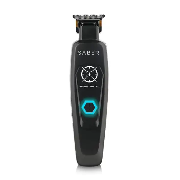 Stylecraft Precision Saber Trimmer - Professional Cordless Hair Trimmer with Full Metal Body and Digital Brushless Motor in Black