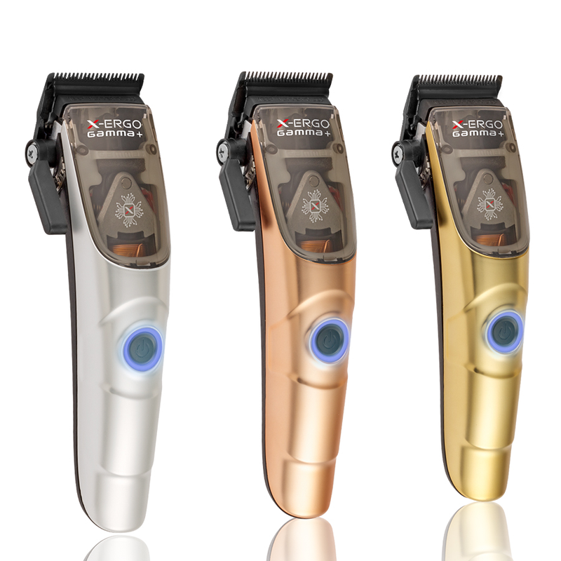 Gamma+ X-Ergo Clipper - Professional Cordless Hair Clipper with 9V Microchipped Magnetic Motor