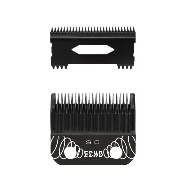 Stylecraft Replacement ECHO Faper Fixed Black Diamond Carbon DLC Hair Clipper Blade with DLC Deep Tooth Cutter Set