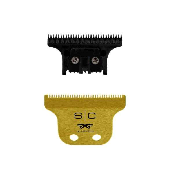 Stylecraft Replacement Fixed Gold Titanium Classic X-Pro Hair Trimmer Blade with Black Diamond Carbon DLC THE ONE Cutter Set
