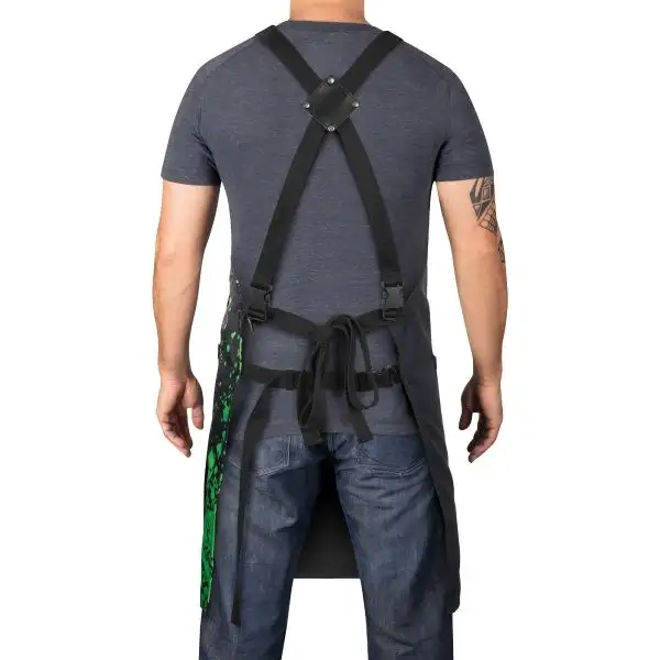 Stylecraft Water-Repellent Barber/Salon Apron with Adjustable Straps in Radioactive Black