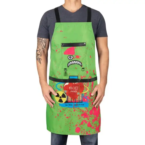 Stylecraft Water-Repellent Barber/Salon Apron with Adjustable Straps in Radioactive Green