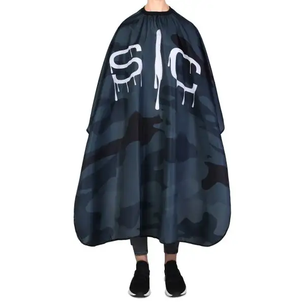 Stylecraft Waterproof Barber/Stylist Cape with Adjustable Closure in Black Camo Design