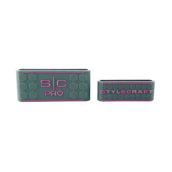 StyleCraft Clipper & Trimmer Grip Set (grey with pink logo)