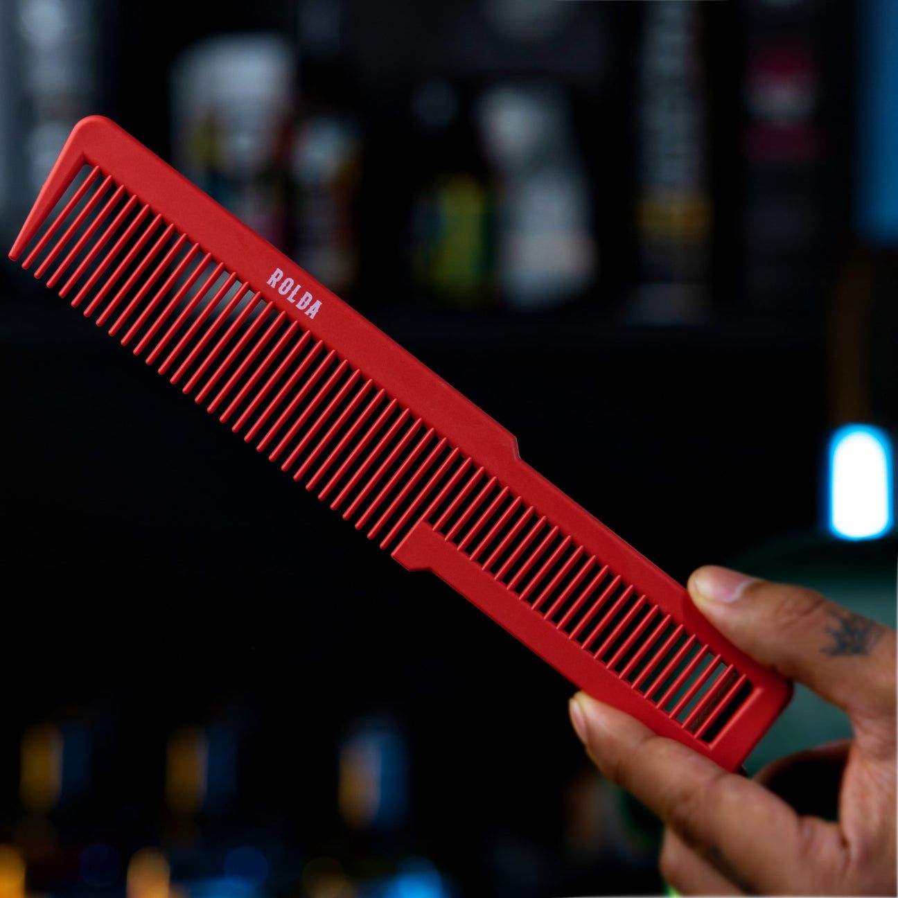 Rolda - Men's Carbon-Fiber Hair Cutting Comb | Carbon Fiber Comb, Light Weight, 8-inch - Red