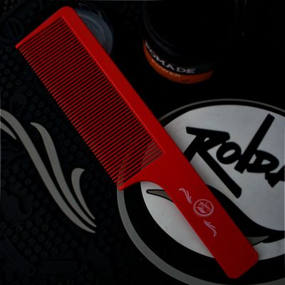 Rolda - Men's Flat Top Hair Styling Comb | Carbon Fiber Comb, Light Weight, 9 Inch - Red