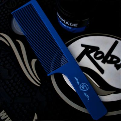 Rolda - Men's Flat Top Hair Styling Comb | Carbon Fiber Comb, Light Weight, 9 Inch - Blue