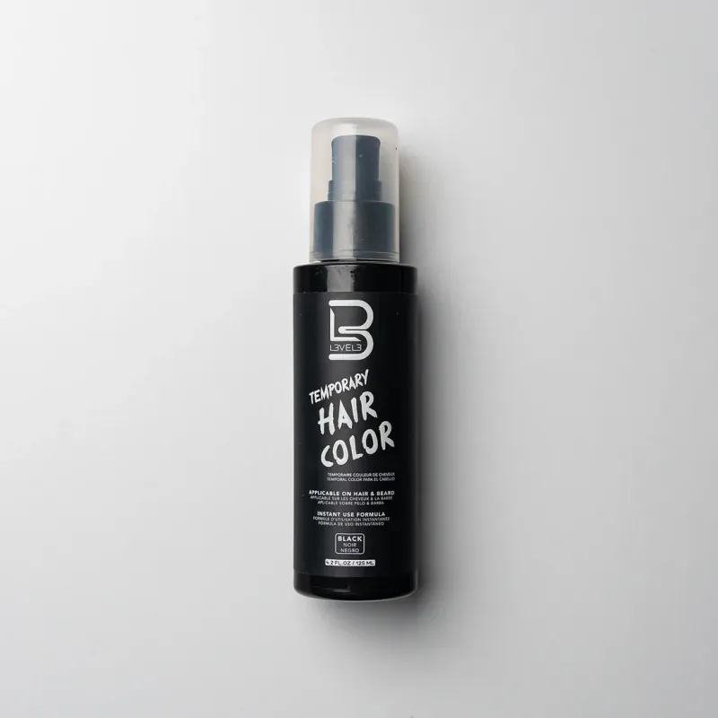 L3VEL3 Temporary Hair & Beard Color Black - 125ml