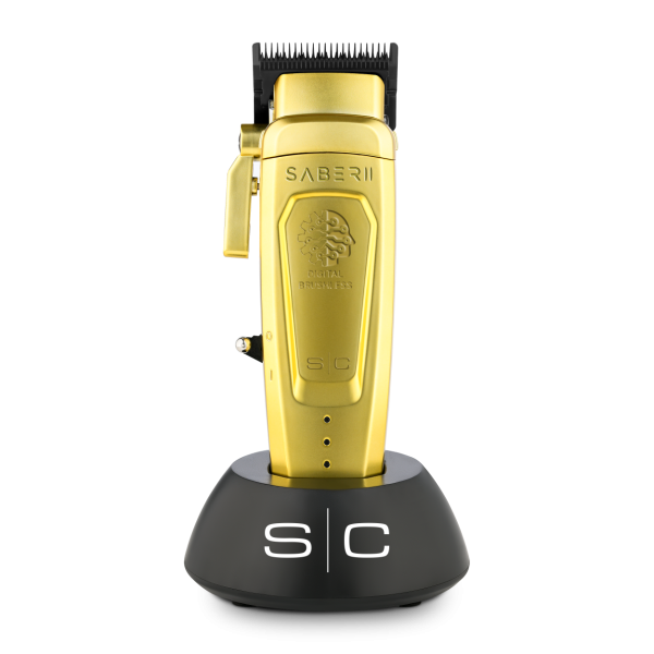 Stylecraft Saber 2 Clipper - Professional Cordless Modular Hair Clipper with High-Torque Digital Brushless Motor in Gold