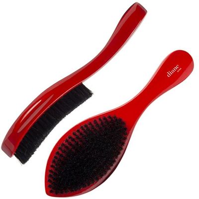 Diane Curved Prestige 100% Boar Wave Brush - Red / Soft Diane Curved Prestige 100% Boar Wave Brush - Red / Soft