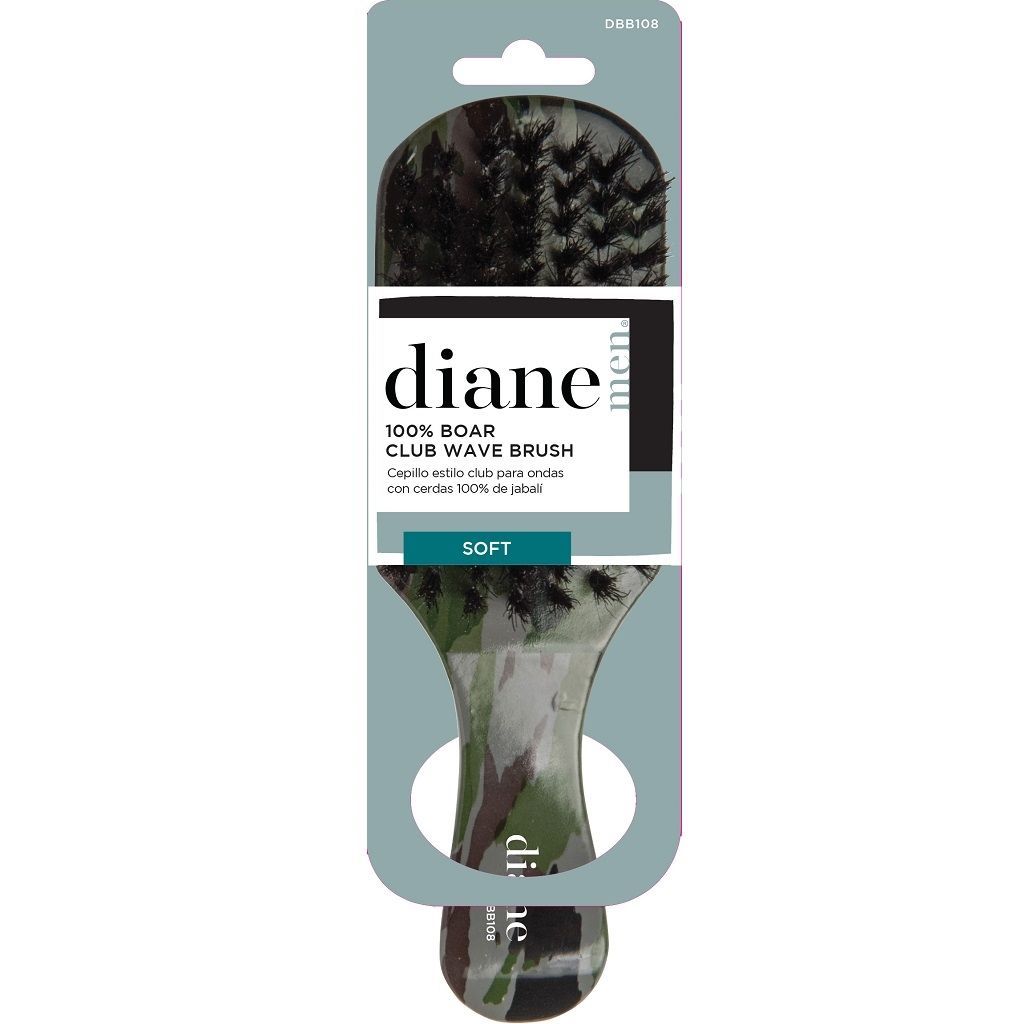 Diane 100% Boar Club Wave Brush Camo - Soft Bristles