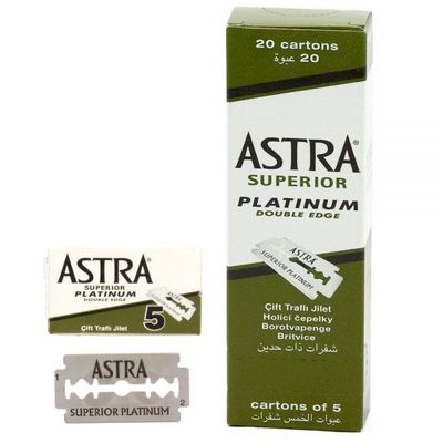 Astra Superior Stainless Double Edge Blades - 100 Blades Astra Superior Stainless Double Edge Blades - 100 Blades