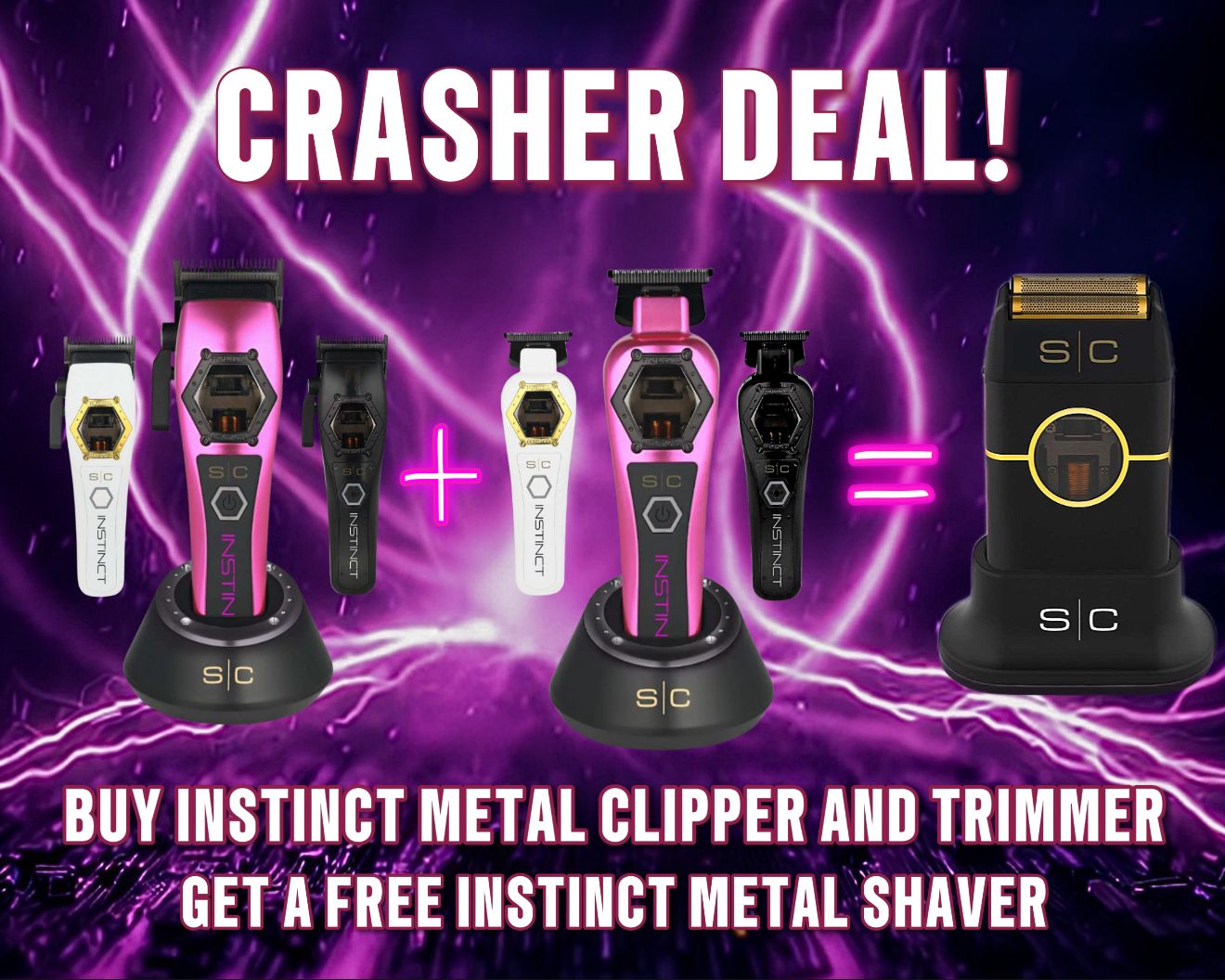 Deal Instinct Metal Edition Set ( Buy Clipper and Trimmer Get a free Shaver Black)