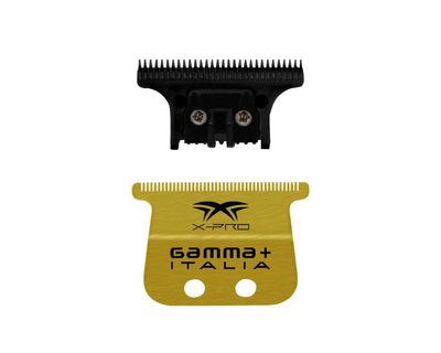 Gamma+ X-Pro Wide Gold Titanium Fixed Blade & DLC The One Cutting Trimmer Blade Set Gamma+ X-Pro Wide Gold Titanium Fixed Blade & DLC The One Cutting Trimmer Blade Set